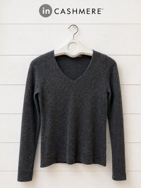 IN CASHMERE Grey V-Neck Sweater Size XS